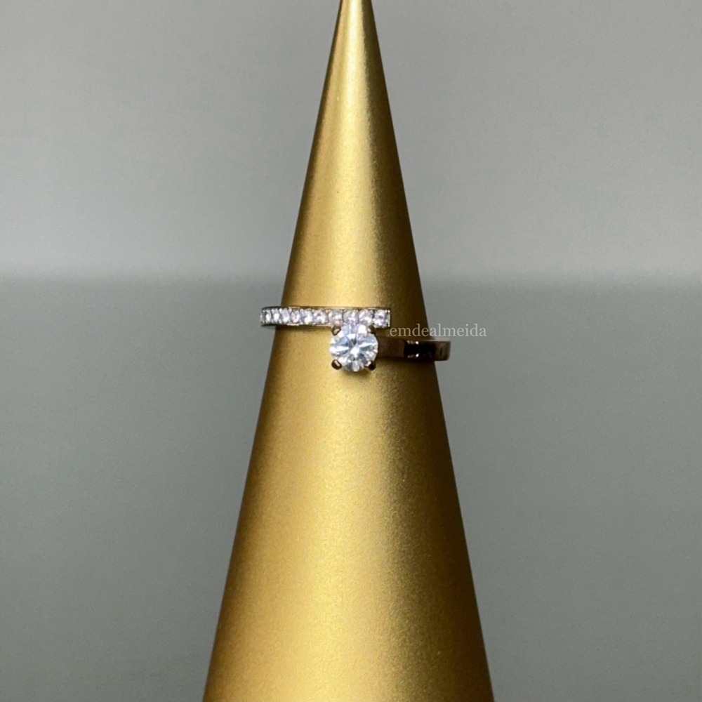 Swarovski Crystal Rose Gold Fresh Stone Ring Pave Size 50 (US 5) 5251687